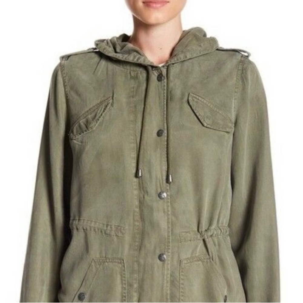 Max Jeans Green Utility Jacket with Hood - Picture 2 of 5